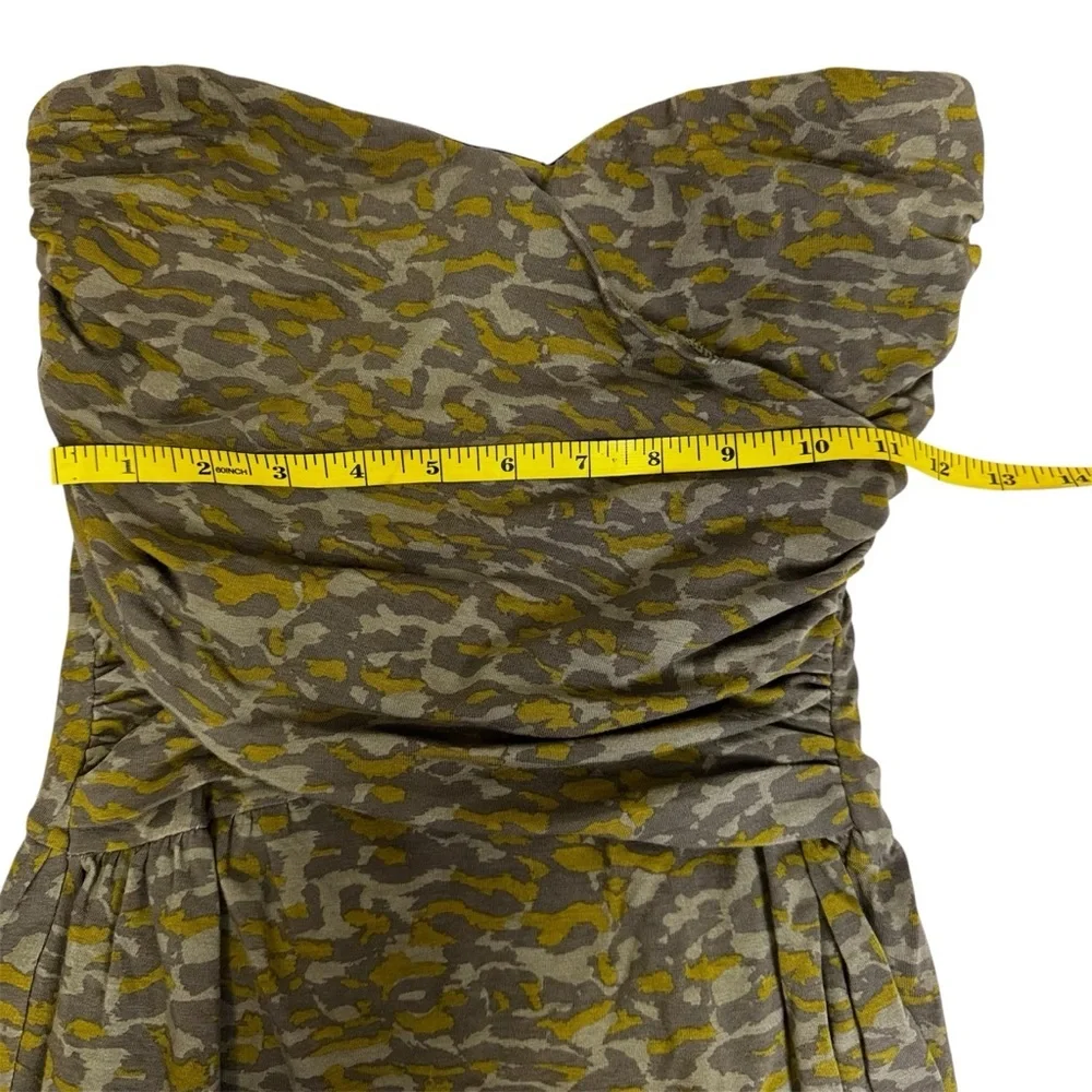 VS Bra Tops Green Leopard Print Dress Size Small Shelf Bra Gathered Under Bust - Picture 4 of 10